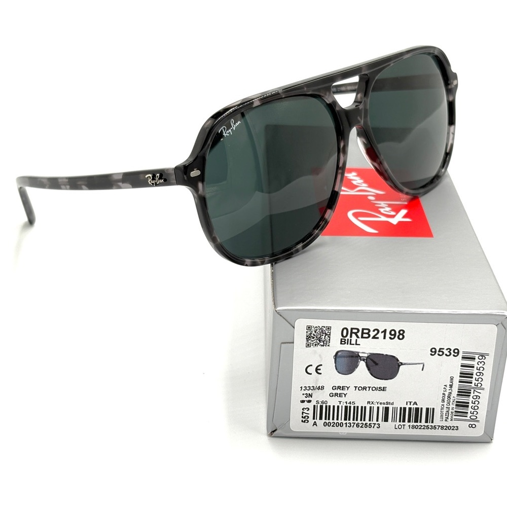 Ray-Ban RB2198 Bill Sunglasses 1333/48 Grey Tortoise 60-145 W/ Case & Box - Picture 4 of 16